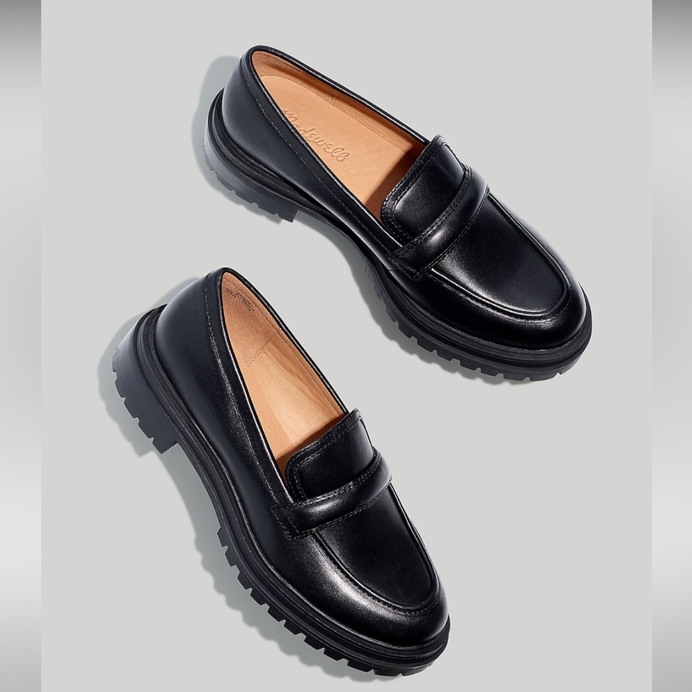 Madewell The Bradley Lugsole Loafer Black Leather Size 8.5